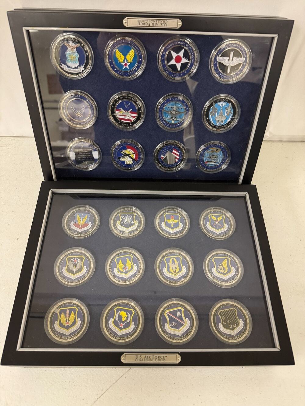 Bradford Exchange Air Force Challenge 24 Coin Collection in Display Cases